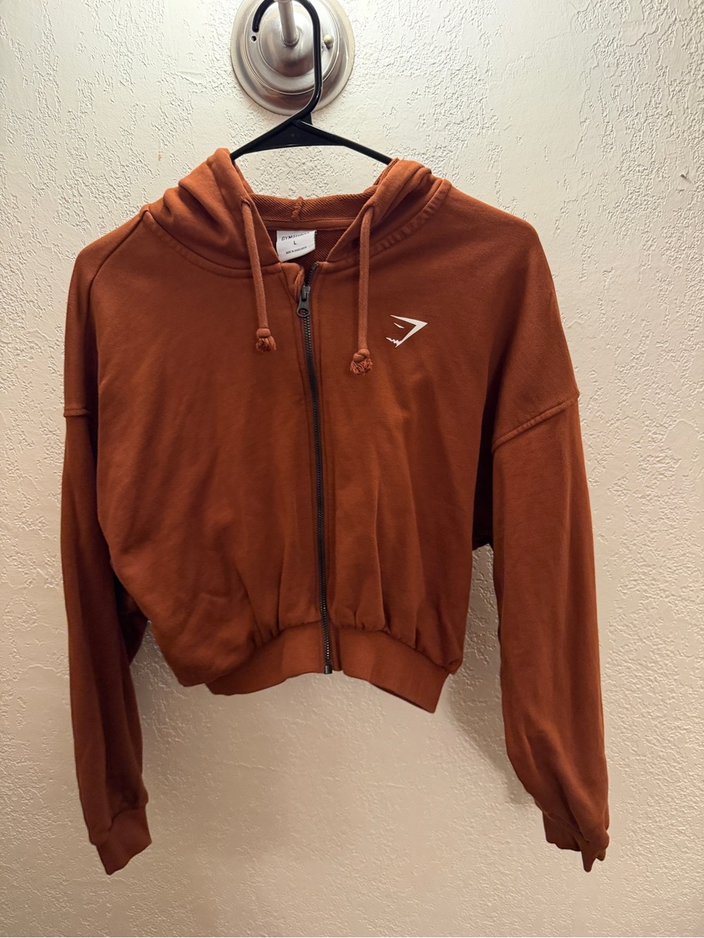 Gymshark Rust Cropped Zip Hoodie
